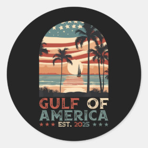 Sticker Rond Retro Golfe Mexique Golfe De Usa Amérique Est 2025