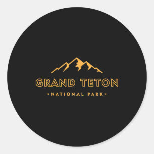 Sticker Rond Rétro Grand Teton National Park Wyoming Ét 1929 H