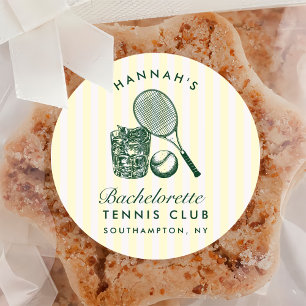 Sticker Rond Retro Green Dernier Swing Avant La Bague Tennis Ba