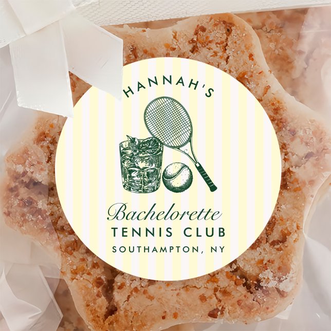 Sticker Rond Retro Green Dernier Swing Avant La Bague Tennis Ba (Créateur téléchargé)