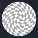 Sticker Rond Retro Grey Blanc Pastel Chèques Varés À damiers<br><div class="desc">Parfait coussin design dépoli à damiers aux couleurs pastel,  plein de grandes vibes. Motif moderne de vérificateurs déformés. Ce joli design rétro psychédélique vous emmène au pays des merveilles. Chèques déformés aux couleurs pastel. Twirl et les contrôles tourbillonnants,  à damiers motif</div>