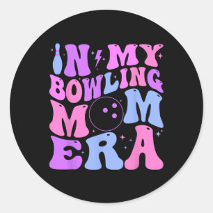 Sticker Rond Rétro Groovy À l'ère de ma mère de bowling drôle