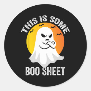 Sticker Rond Retro Halloween Boo Ghost Costume C'Est Un Petit B