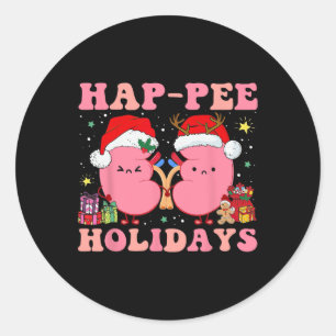 Sticker Rond Retro Hap Pee Vacances Noël Dialyse Infirmière Ki