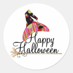 Sticker Rond Retro Happy Halloween