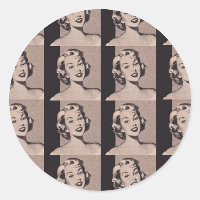 Sticker Rond Rétro Housewife (Devant)