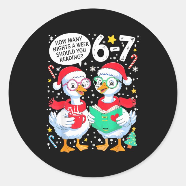 Sticker Rond Retro How Many Nights A Week Should You Be Reading (Devant)