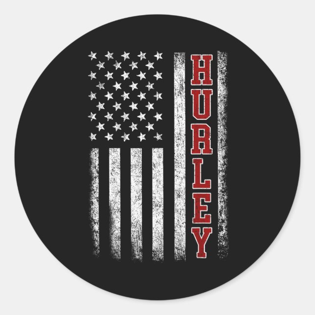 Sticker Rond Retro Hurley Home State Cool 70s 80s Style Sunset  (Devant)