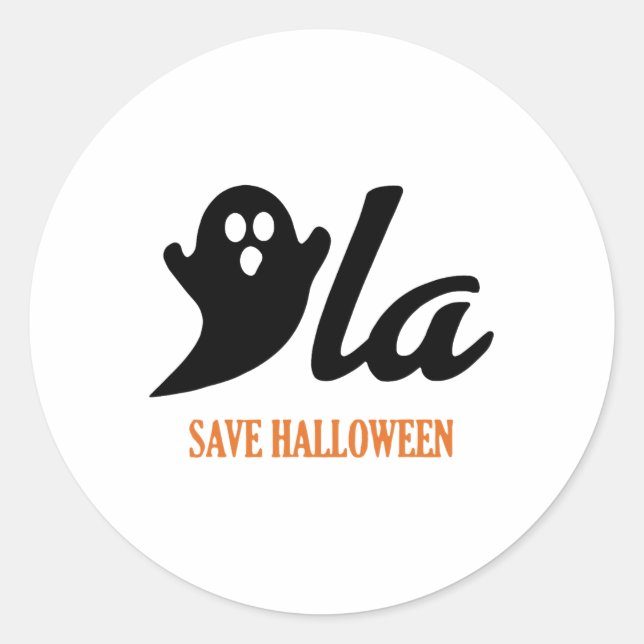 Sticker Rond Retro Kamala Harris Halloween 2024 Comma La Ghost (Devant)