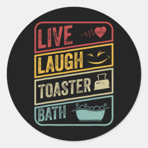 Sticker Rond Retro Live Lauder Toaster Bath Skeleton Funny Hall