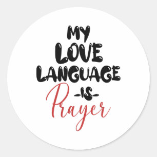 Sticker Rond Rétro Ma Langue D'Amour Est La Prière Jésus Christ