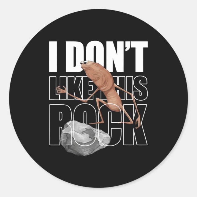Sticker Rond Retro Marcus The Worm I Don't Like This Rock  (Devant)