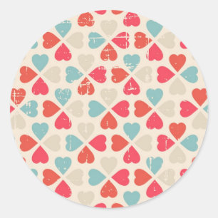 Sticker Rond Rétro motif de Saint-Valentin