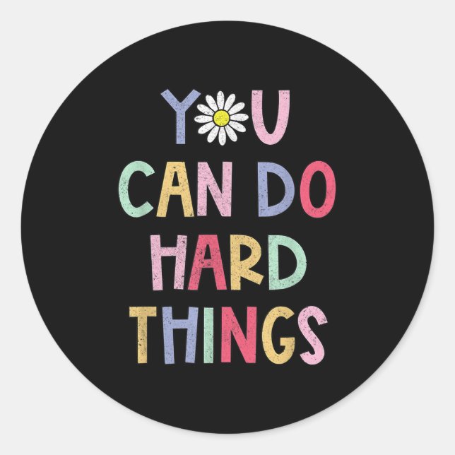 Sticker Rond Retro Motivational School Teacher Quote Men Women  (Devant)