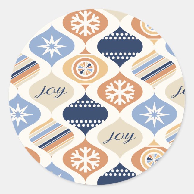 Sticker Rond Retro Noël Luxe Fêtes (Devant)