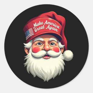 Sticker Rond Retro Noël Rendez à Noël sa grandeur Trump