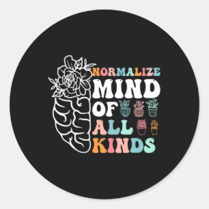 Sticker Rond Rétro Normaliser L'Esprit De Toutes Sortes De Sens