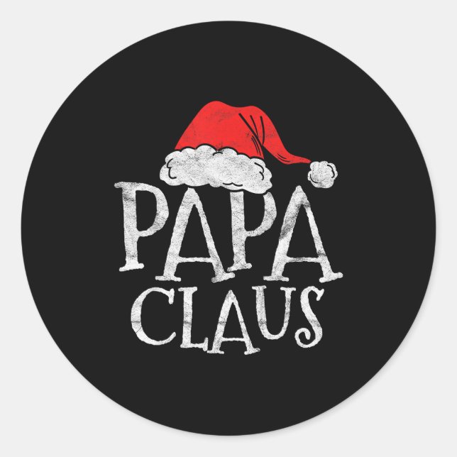 Sticker Rond Retro Papa Claus Gift Funny Christmas Santa Costum (Devant)