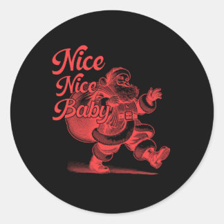 Sticker Rond Retro Père Noël nice Nice Ba