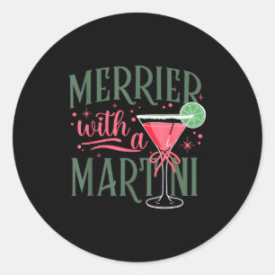 Sticker Rond Rétro Plus Joyeux Avec Un Amant De Queue De Martin