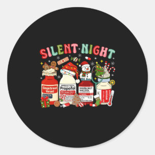Sticker Rond Retro Profol Nuit Silencieuse Infirmières de Réani