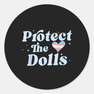 Sticker Rond Retro Protéger Les Poupées Égalité des sexes Droit