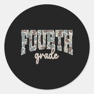 Sticker Rond Rétro quatrième année retour à l'école garçon vieu