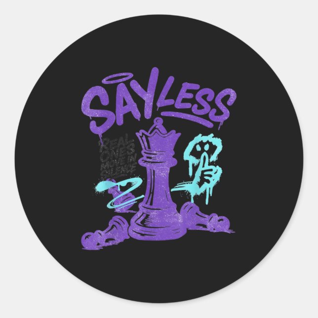 Sticker Rond Retro Real Ones Move In Silence Money Quote Urban  (Devant)