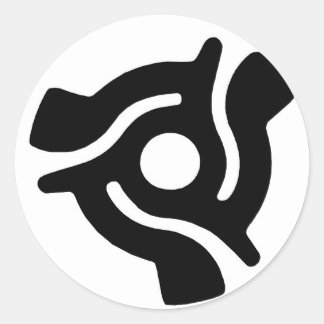 Sticker Rond Retro Record Center Image LP 45s