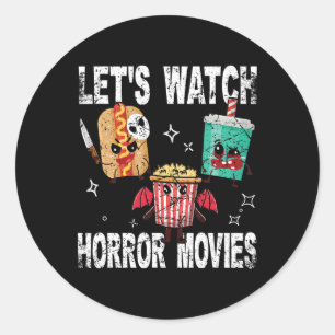 Sticker Rond Retro Regardons Les Films D'Horreur Coûts D'Hallow