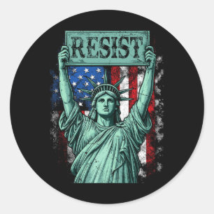 Sticker Rond Rétro Résistez Je ne suis pas pour mon président A