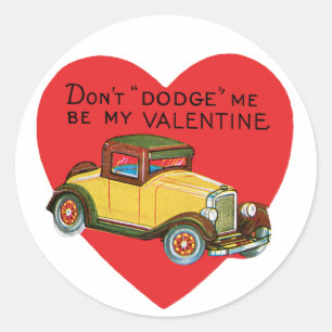 Sticker Rond Retro Saint-Valentin, Ne me esquivez pas, Soyez mo