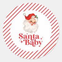 Retro Santa Baby fête prénatale de Noël bébé