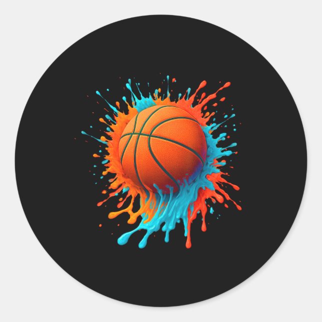 Sticker Rond Retro Sketll Players Lovers Sports Team Boys Kids  (Devant)