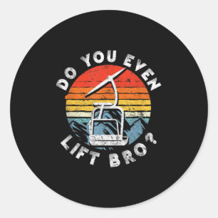 Sticker Rond Retro Ski Vintage Vous Même Soulevez Bro_ _1