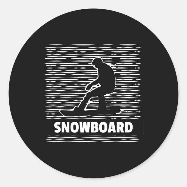 Sticker Rond Retro Snowboard Snowboard Sports d'hiver Split (Devant)