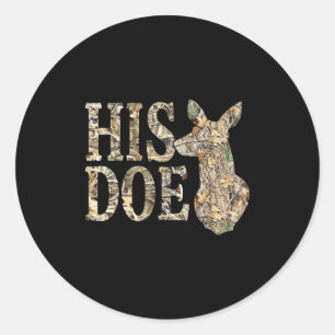 Sticker Rond Rétro Son Doe Camo Deer Chasse Camouflage Matchin