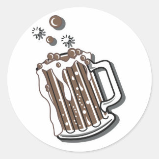 Sticker Rond retro style racine bière graphique