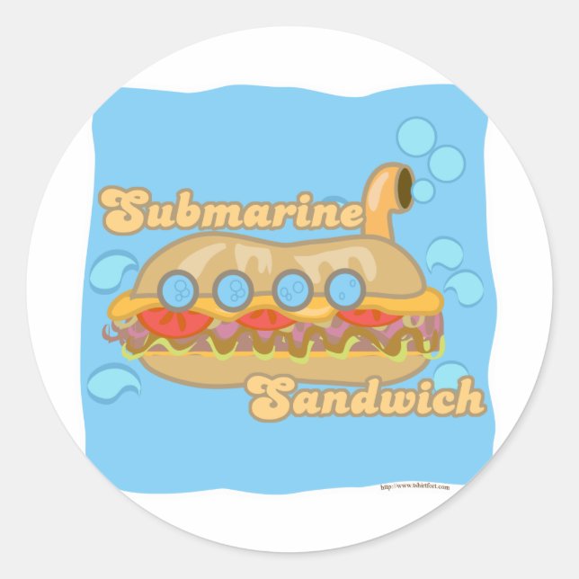 Sticker Rond Retro Sub Sandwich aussi ! (Devant)