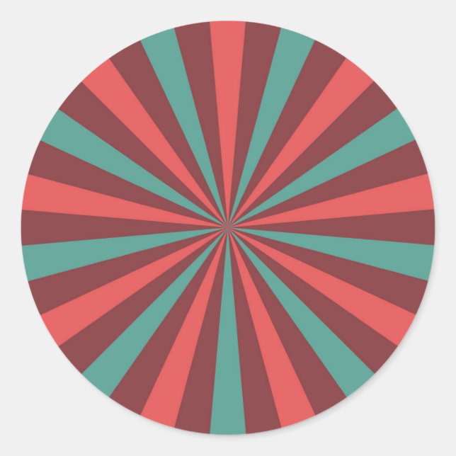 Sticker Rond Retro Sunburst (Devant)
