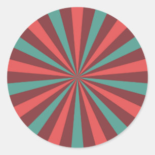 Sticker Rond Retro Sunburst