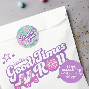 Sticker Rond Retro Super Anniversaire Merci Favoriser