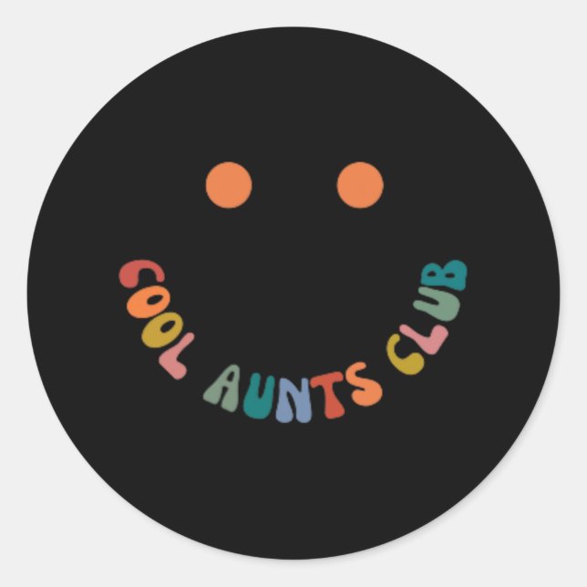 Sticker Rond Retro Super Cool Aunts Club Funny Auntie Women Co (Devant)