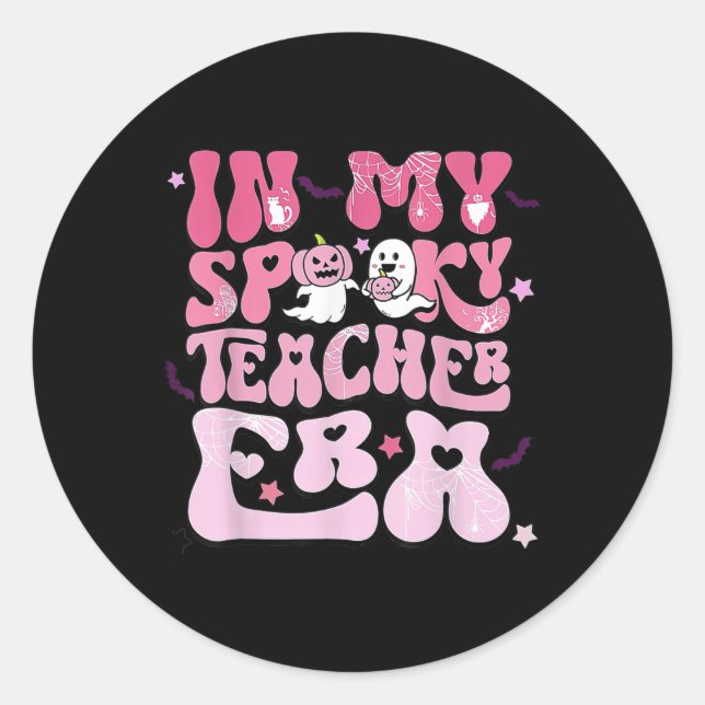 Sticker Rond Retro Super Dans Mon Époque De Professeur Éffrayan (Devant)