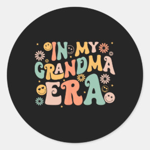 Sticker Rond Retro Super Dans Mon Grand-Mère Fête De La Grand-M