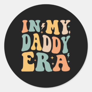 Sticker Rond Retro Super Dans Mon Père Era Père &# s Jour