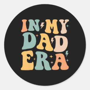 Sticker Rond Retro Super Dans Mon Père Era Père &#; s Jour