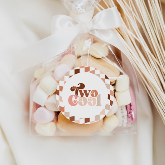 Sticker Rond Retro Super deux filles Cool 2e anniversaire (Créateur téléchargé)