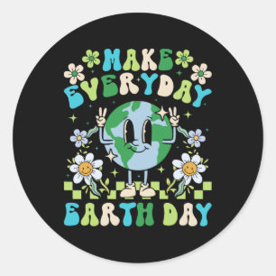 Sticker Rond Retro Super Faire Jour des terres quotidien Clroom