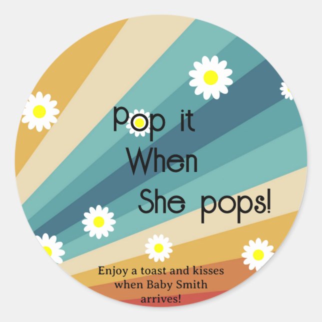 Sticker Rond Retro Super - Pop it When She pops (Devant)